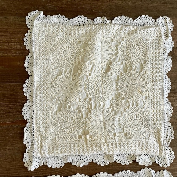 Crochet Lace Throw Pillows 17/18 Inches - Picture 5 of 7